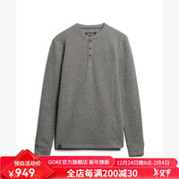 superdry极度干燥毛衣针织衫男装打底衫秋冬季保暖圆领内搭打底长袖t恤新 Heritage Dark Grey 深灰色 S 适合胸围91-97cm