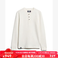 superdry极度干燥毛衣针织衫男装打底衫秋冬季保暖圆领内搭打底长袖t恤新 Ecru白色 2XL 适合胸围112-117cm