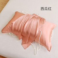 绿中缘 枕头上的真丝纯色枕巾100桑蚕丝单人防脱落丝绸枕头巾50x80