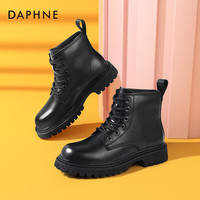 达芙妮(DAPHNE)马丁靴女春秋单靴英伦风短靴2021年女靴秋季时装靴女QJ1 六孔 36