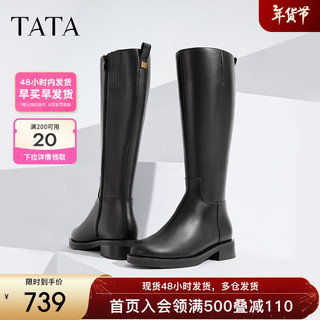 TATA 2024冬时尚休闲时装长靴女7TG87DG4 黑色 38