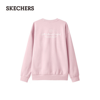 斯凯奇（Skechers）秋冬圆领运动卫衣套头衫宽松版型保暖L324U189 香芋粉/04QT 2XL