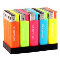 超凡一次性打火机明火整盒五色塑料磨砂普通家用订做印字广告 【明火】CF1实色 50支