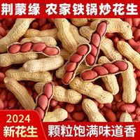 蒙浩 净重农家铁锅炒花生零食2024新货新鲜带壳原味四粒红衣红皮炒熟