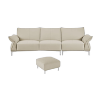  顾家家居 KUKA  90.YG.1218 现代皮艺沙发 三人位+凳 典雅白