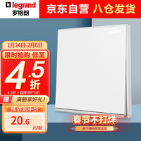 罗格朗（LEGRAND）逸景系列开关插座白大板开关 单开双控 带银边