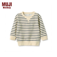 無印良品 MUJI 無印良品 婴童 柔软毛圈 运动衫 套头卫衣 儿童童装 CCK02A2S 深藏青色条纹 80