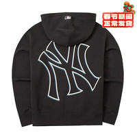 美职棒（MLB） 男女潮流背标大LOGO连帽套头卫衣24秋季3AHDB0544 纽约洋基队/炭灰色 XS 160/84A