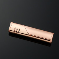 中邦雪茄打火机烟具创意可充气直冲蓝焰金属防风点烟器 玫瑰金 05支