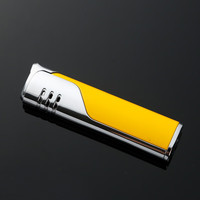 中邦雪茄打火机烟具创意可充气直冲蓝焰金属防风点烟器 亮铬 43支