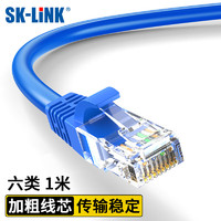 SK-LINK 六类网线 CAT6类高速千兆网络跳线 家用电竞装修工程级电脑宽带成品网线1米