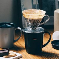 HARIO V60 咖啡滤杯保温马克杯套装 黑色 VDSM-2424-B