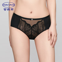 安莉芳商场同款蕾丝中腰三角裤女士舒适透气无痕内裤 BLK