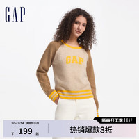 Gap 女装 LOGO撞色插肩袖针织衫 609017