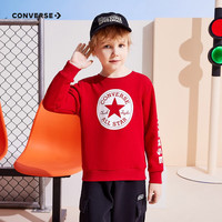匡威（Converse） 匡威童装男童卫衣春秋儿童圆领套头上衣打底衫保暖卫衣 探戈红(保暖加绒) 130 【130(7/6X)】