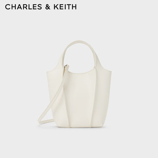 CHARLES & KEITH CHARLES&KEITH柔软手提包斜挎菜篮子包水桶包包女包生日礼物CK2-51220011 Cream奶白色 S