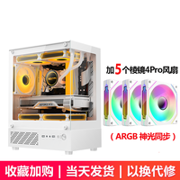 迅钛（SUMTAX） 玄武MINI 游戏电脑台式主机箱 垂直风道风冷/M-ATX主板/240水冷/270°海景房/4090显卡 -玄武MINI-白色+5个棱镜ARGB风扇 USB2.0【亚克力侧透