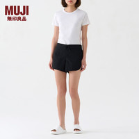 MUJI 无印良品（MUJI）女式 短裤 裤子 休闲裤 夏天BE05CC3S 黑色 S(155/62A)