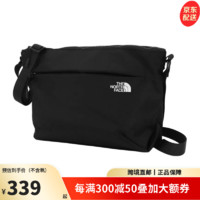 THE NORTH FACE 北面 户外印花LOGO尼龙单肩斜挎包男女同款 黑色 均码约26.5*23*9cm