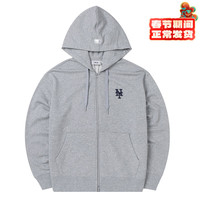 美职棒（MLB） 男女小logo拉链经典刺绣连帽外套24秋季 3ATRB0144 纽约大都会队/麻灰色 L 175/96A