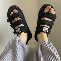 凰巣 凉鞋男款夏季外穿防滑轻便两用涉水开车男士拖鞋休闲沙滩凉拖夏天 时尚外穿凉鞋男黑面/黑底