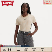 李维斯 Levi's 女士短款紧身短袖时尚条纹拼色显瘦显高 拼色 17944-0049 XS