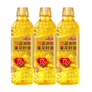 多力黄金3益高油酸葵花籽油1L*3瓶家用厨房便携 物理压榨食用油