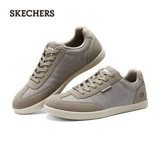 斯凯奇（Skechers）男鞋夏季2024商务休闲鞋户外复古德训鞋低帮鞋板鞋210824 灰褐色/TPE 46