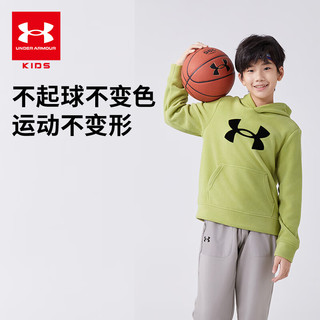 安德玛（Under Armour）男大童连帽宽松加绒卫衣秋冬保暖亲肤舒适运动男童卫衣244303166 绿色 150 绿色 新旧货号 150cm