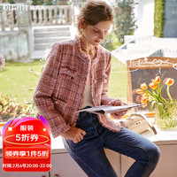 Olrain法式小香风短外套女秋冬2024气质名媛粉色小个子上衣 粉色 S