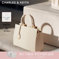 CHARLES & KEITH CHARLES&KEITH吊牌饰大容量托特包手提妈妈包包女包生日情人节礼物CK2-50160152