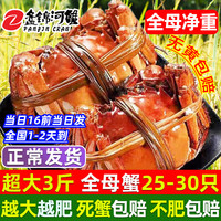 【活蟹】网兜蟹特大辽宁盘锦河蟹稻田河蟹礼盒鲜活中秋大闸蟹 全母蟹1.0-1.2两【3斤】25-30只 1.2-0.9两  *16只（尝鲜款）
