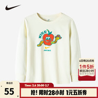 NIKE 耐克童装男女童长袖T恤春秋儿童长T针织上衣小童婴童 棉花糖 120 /60(6) 120/60(6)