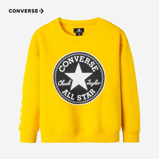 Converse 匡威童装男女童保暖加绒圆领套头卫衣冬季儿童休闲上衣 柠檬铬 110 /52(4) 110/52