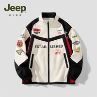 Jeep 童装儿童男童棒球服夹克春秋款2024新款户外中大童机车服外套