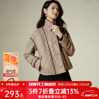 晚白 ONEBUYE 女士时尚通勤翻领棉服 10121007053345