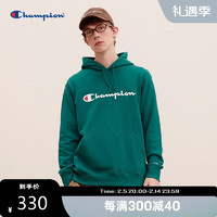 Champion 冠军连帽卫衣男2024秋季新款草写logo印花美式复古潮牌女