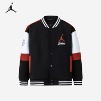 NIKE 耐克 Jordan耐克童装夹克男童25新年儿童棒球服外套 正黑色 140/68(S)