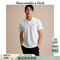 ABERCROMBIE & FITCH男装春秋经典小麋鹿美式复古通勤基础短袖POLO衫KI124-3068 白色 M (180/100A)