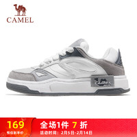 骆驼（CAMEL）低帮休闲鞋款潮拼接撞色运动鞋子 K14B39L7042 白/灰 44 【男】7042，白/灰