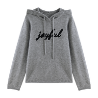 自巧小个子MIU系绣花连帽针织衫女2024秋冬套头气质慵懒上衣 巧米色 XS (2码)