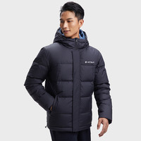HOTSUIT后秀男鸭绒羽绒服加厚防风防寒保暖连帽运动外套 矿物黑 XXL