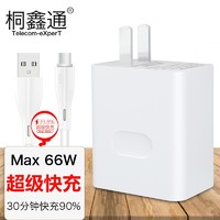 桐鑫通 Telecom-eXperT 66W适用华为p40手机40W充电器荣耀50/30超级快充头 66W协议快充头+快充线1.5m