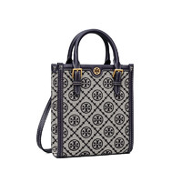 TORY BURCH 托里.伯奇TB女士迷你提花托特包手提单肩包 87146 405 海军蓝