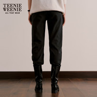 Teenie Weenie小熊夏季牛仔裤女长裤休闲直筒烟管裤 黑色 165/M