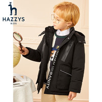 HAZZYS 男童中长款厚羽绒服