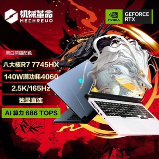 百亿补贴：机械革命 蛟龙16Pro R7-7745HX 4060 白16寸游戏笔记本