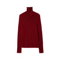 初棉无缝一体成型高领羊毛打底衫女秋冬岛精机18针120s超细毛衣 深酒红 L