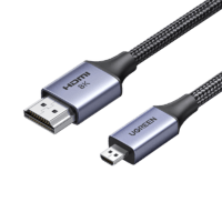 UGREEN 绿联 microHDMI转HDMI8K公对公铝壳款 2m 灰色