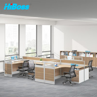 HiBoss 屏风办公桌简约隔断员工位电脑桌工作卡位6人位2400*4200*1050